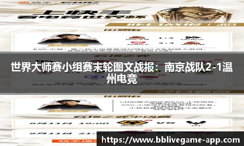 世界大师赛小组赛末轮图文战报：南京战队2-1温州电竞